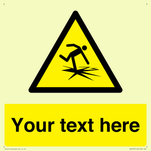 Custom warning thin ice